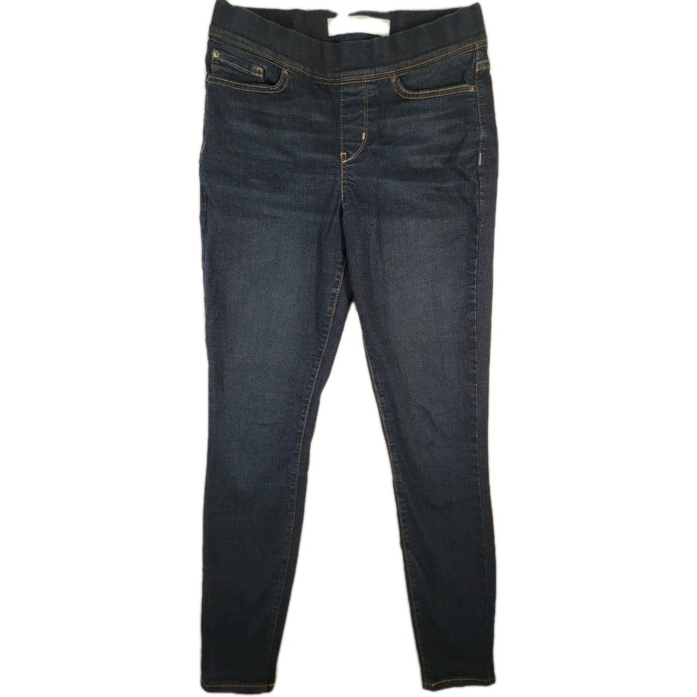 Levi Strauss Signature Totally Shaping Pull-On Skinny Jeans 8 Long Dark Blue